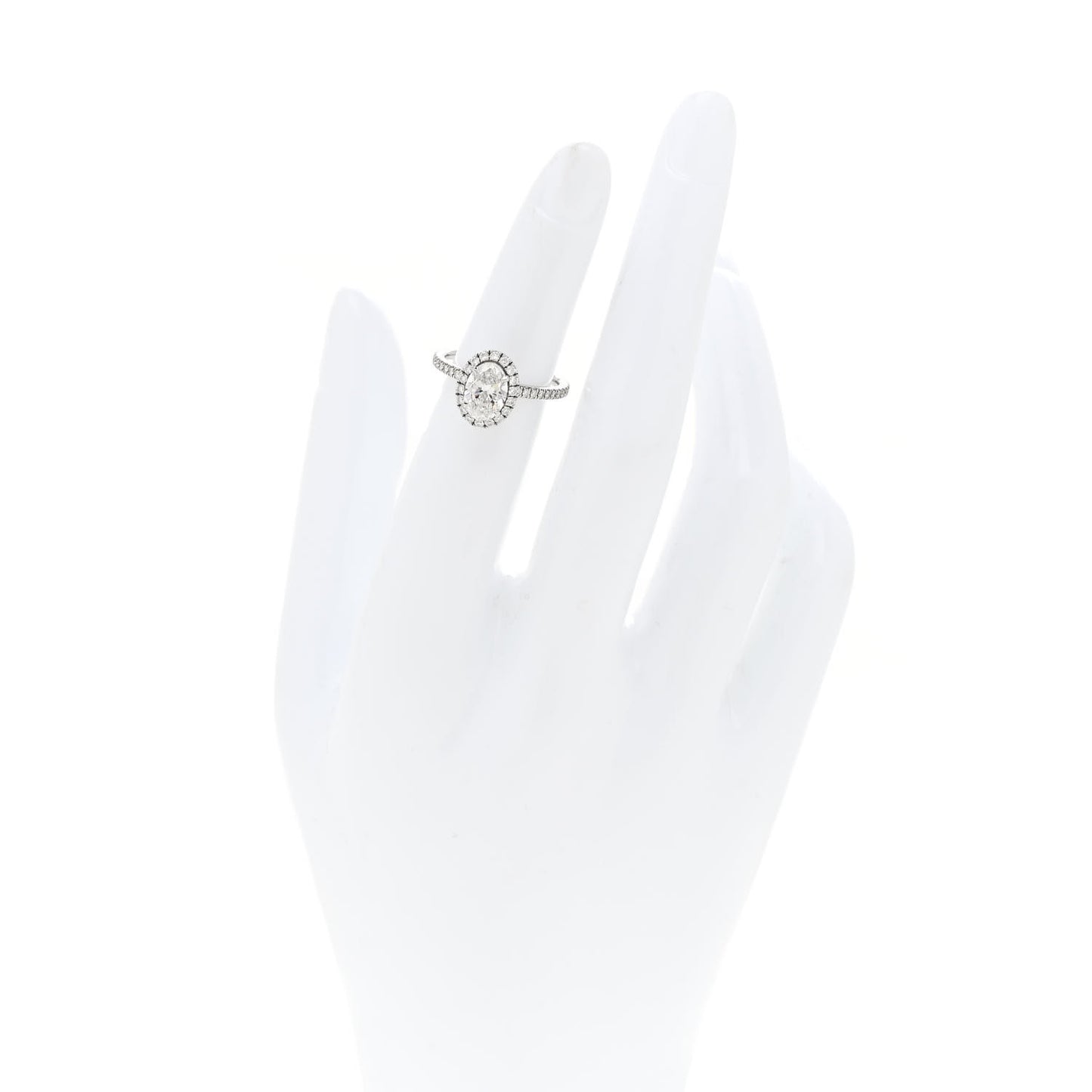 Platinum Diamond 1.01ct The One Oval Shaped Micropave Engagement Ring 49 4.75