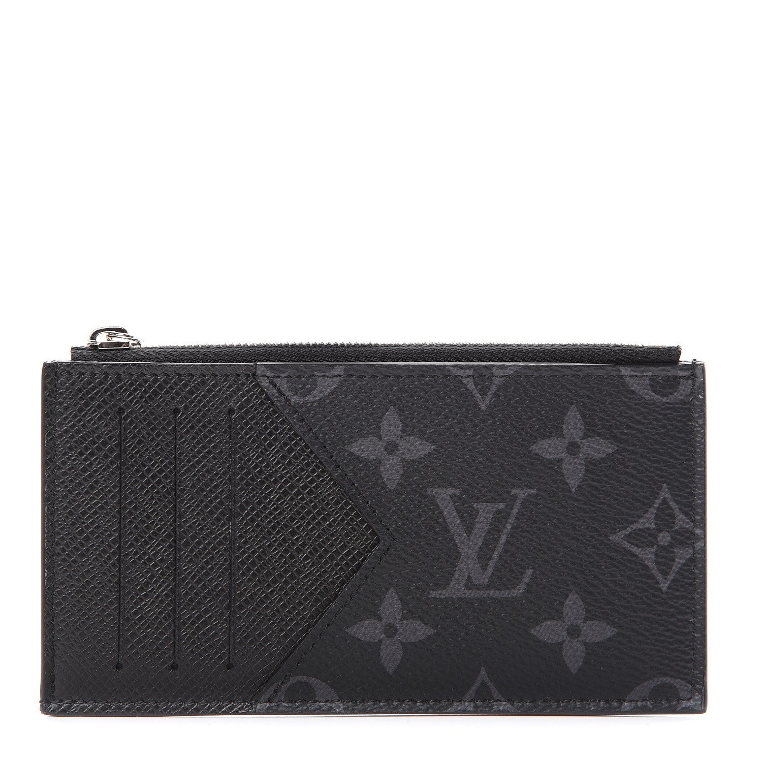 Louis Vuitton Monogram Eclipse Taiga Coin Card Holder 1 of 6