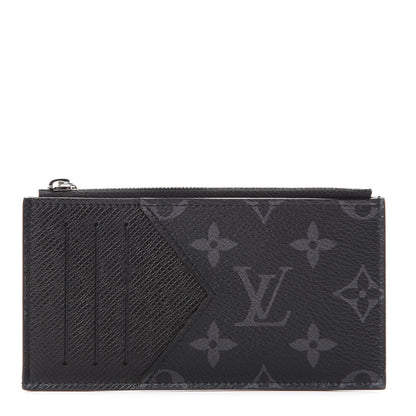 Louis Vuitton Monogram Eclipse Taiga Coin Card Holder 1 of 6