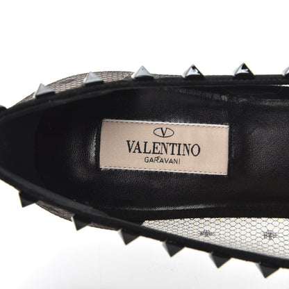 Valentino Garavani Mesh Point d'Esprit Rockstud Ballerina Flats 39 Black 7 of 9