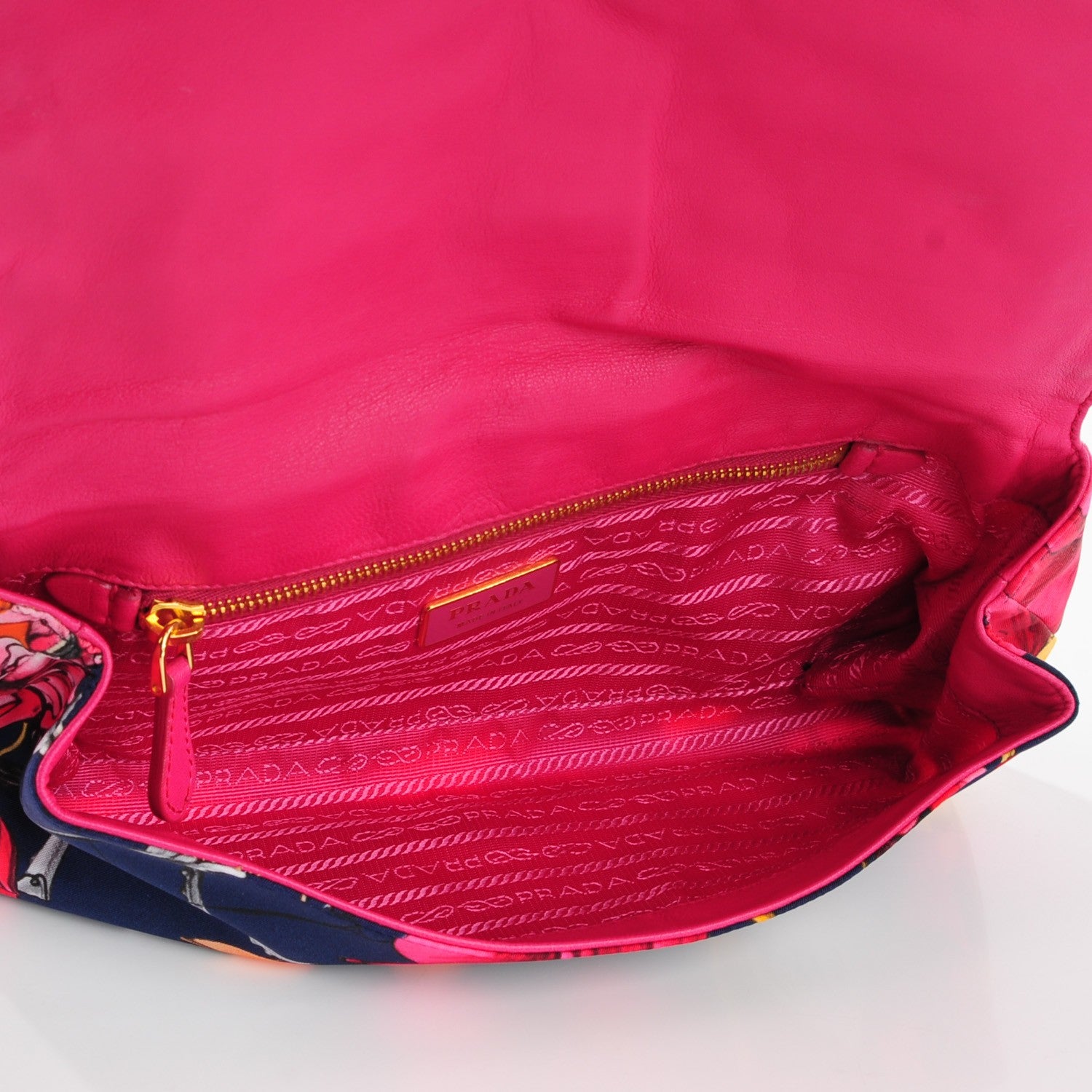 Prada Tessuto Nylon Floral Print Bow Clutch 9 of 9