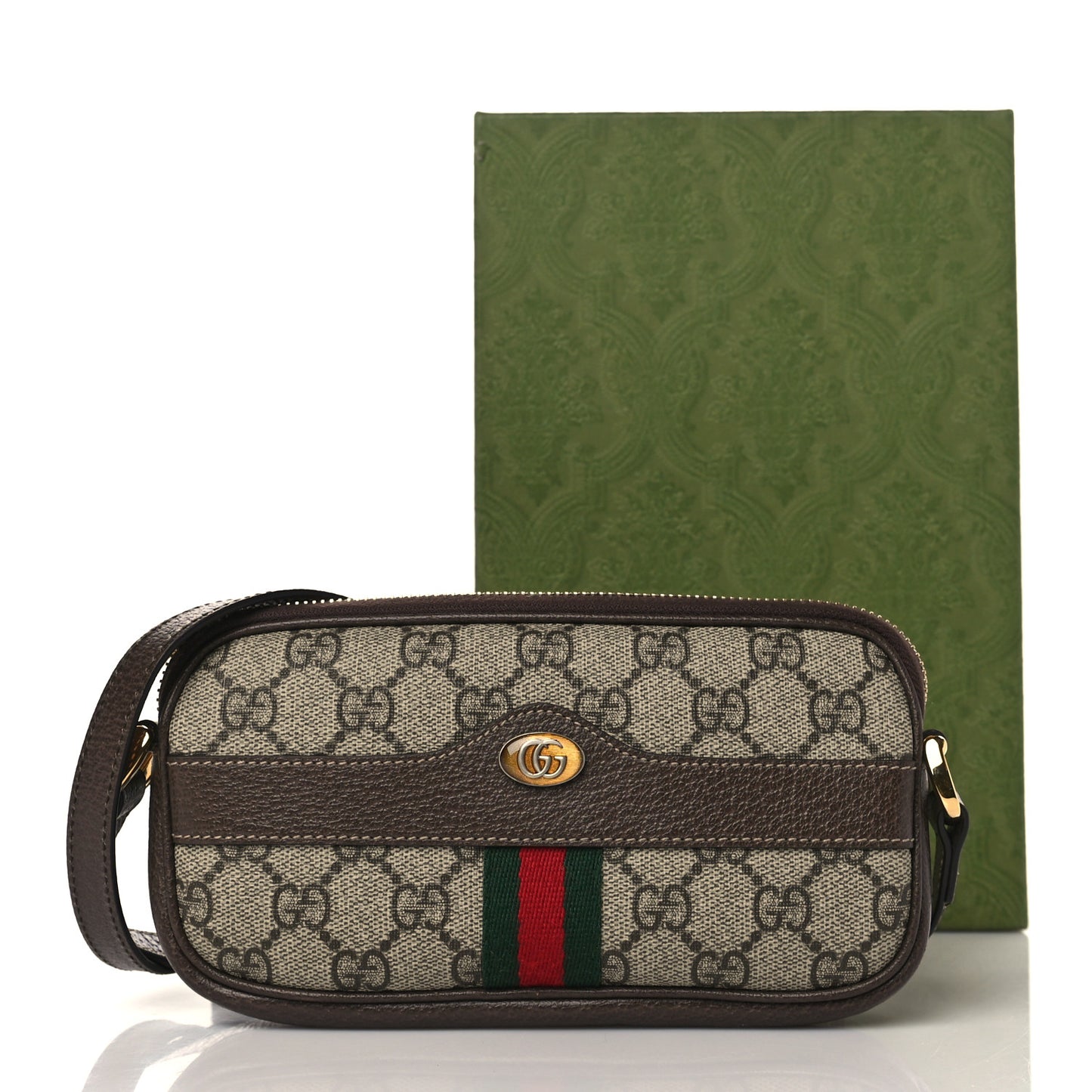 GG Supreme Monogram Web Mini Ophidia GG Bag Brown