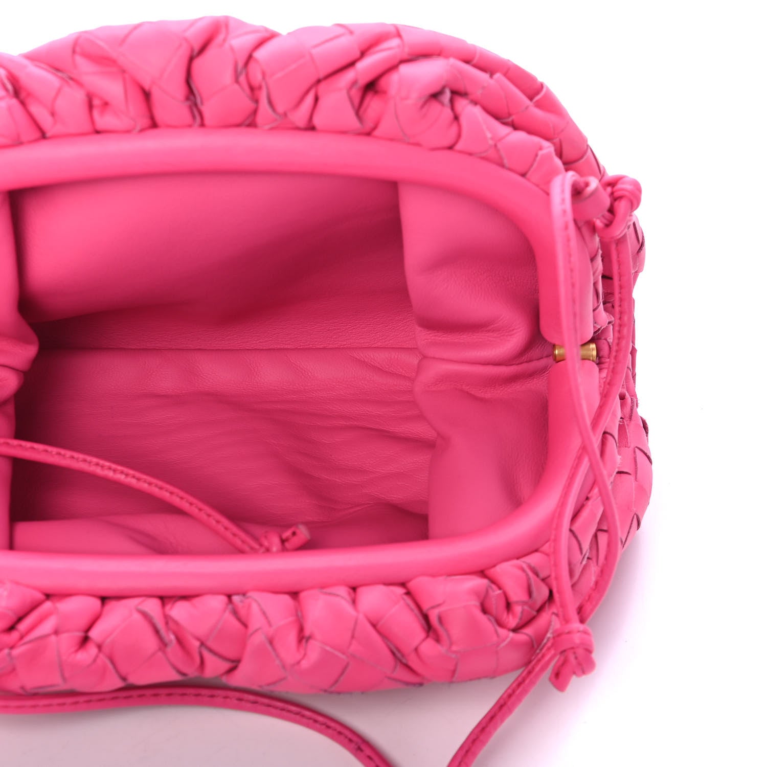 Bottega Veneta Nappa Intrecciato The Mini Pouch Rosa Shock 4 of 4