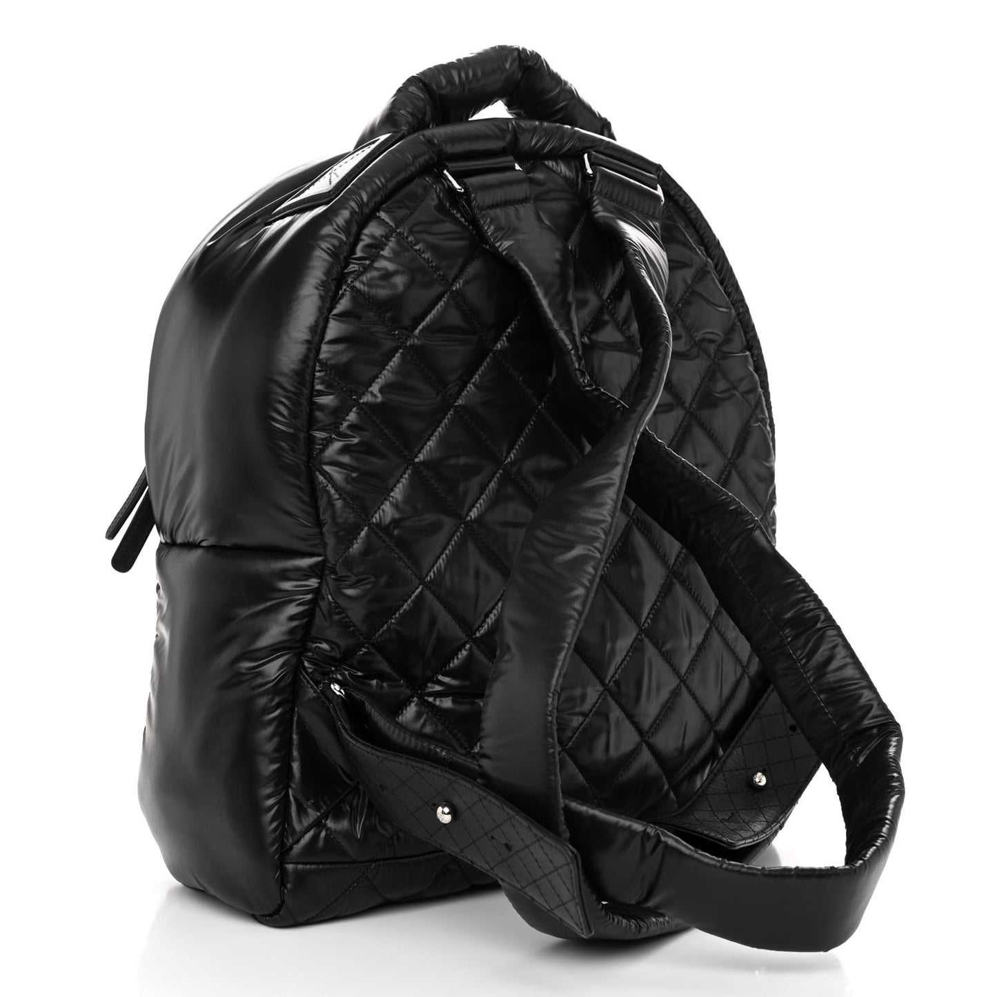 Nylon Quilted Coco Cocoon Backpack Black