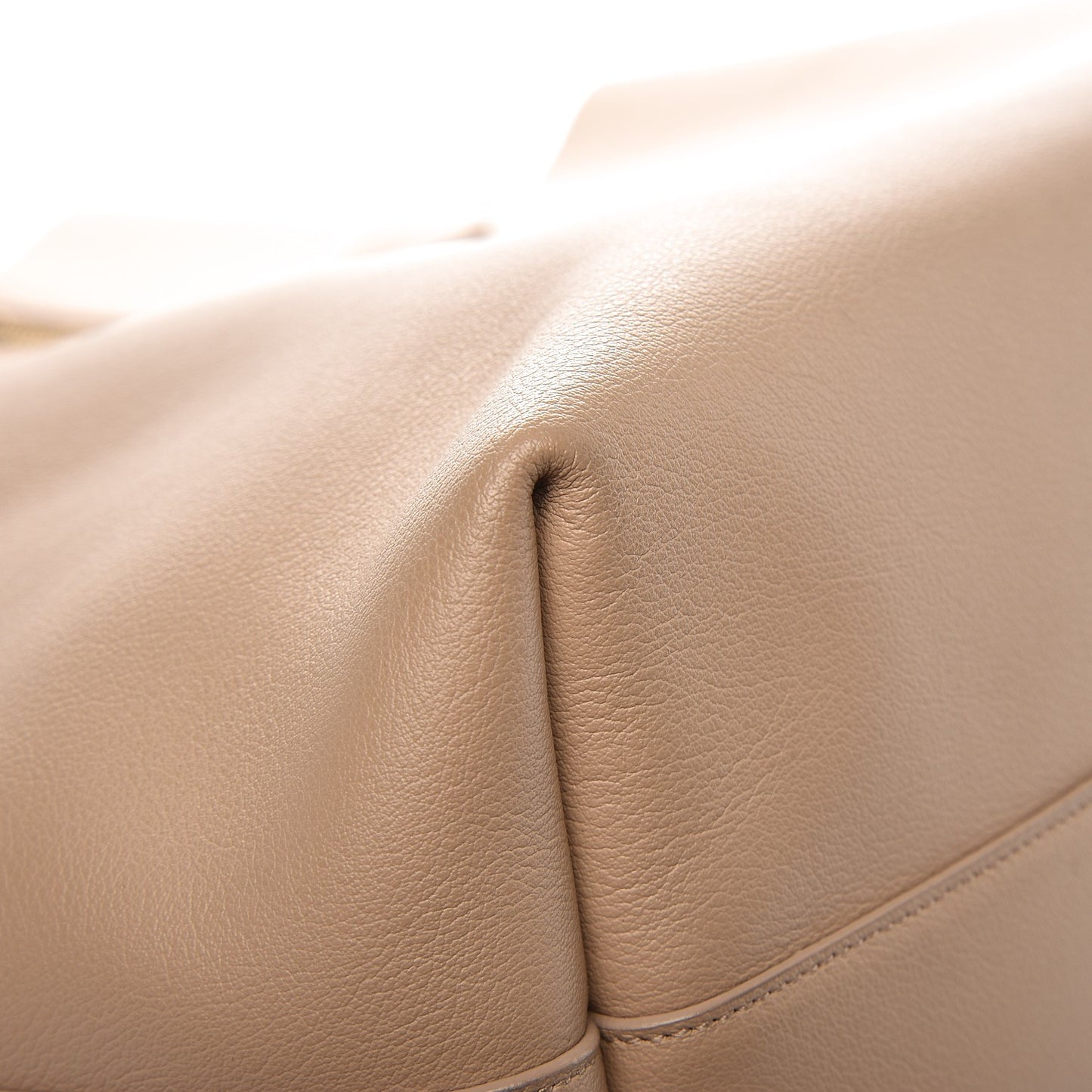 Calfskin Large Shopping Tote Dark Beige