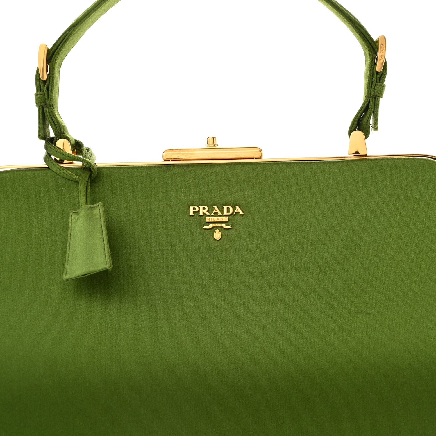 Prada Satin Framed Bag Felce 7 of 13