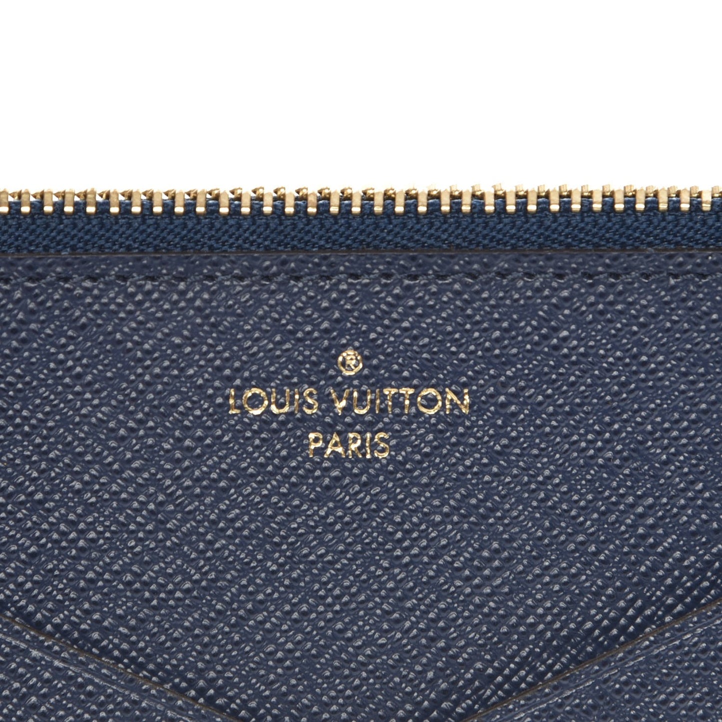 Calfskin Jeanne Wallet Zippered Insert Dark Blue