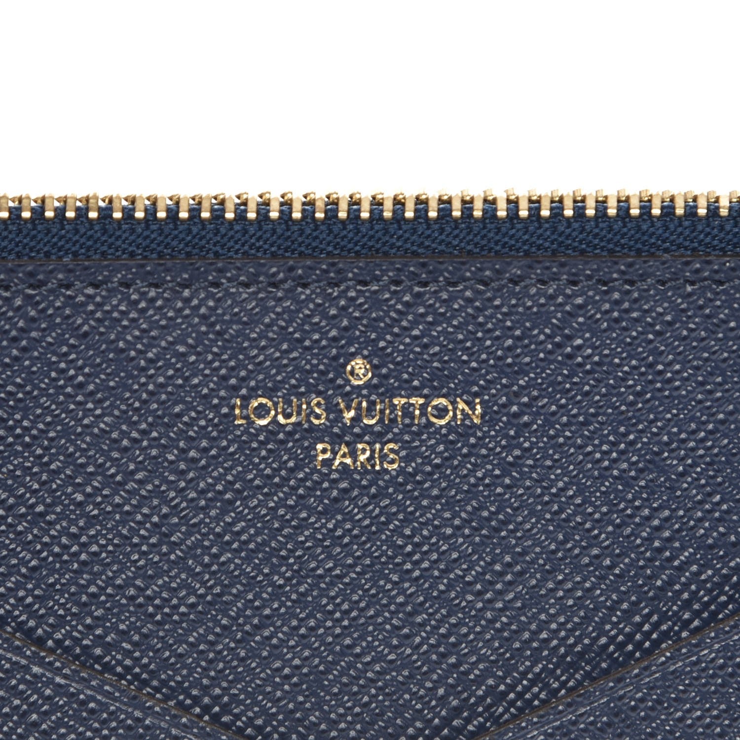 Louis Vuitton Calfskin Jeanne Wallet Zippered Insert Dark Blue 5 of 6