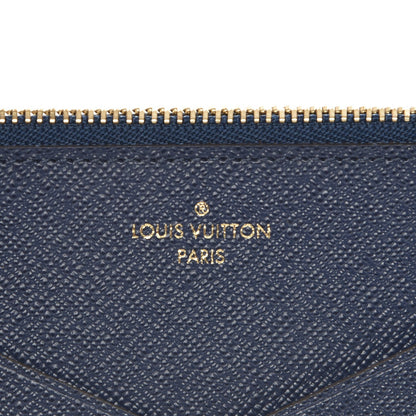Louis Vuitton Calfskin Jeanne Wallet Zippered Insert Dark Blue 5 of 6