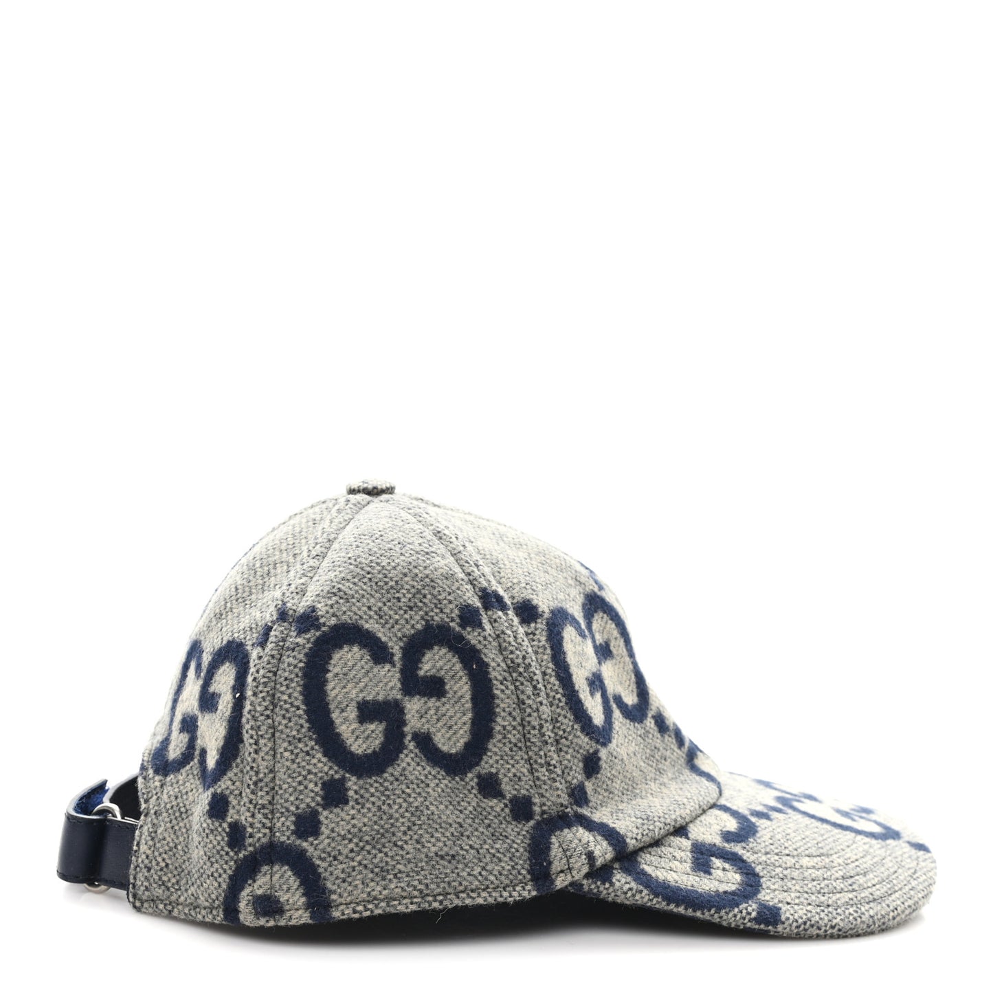 Wool Monogram Jumbo GG Antonio Baseball Hat M Grey
