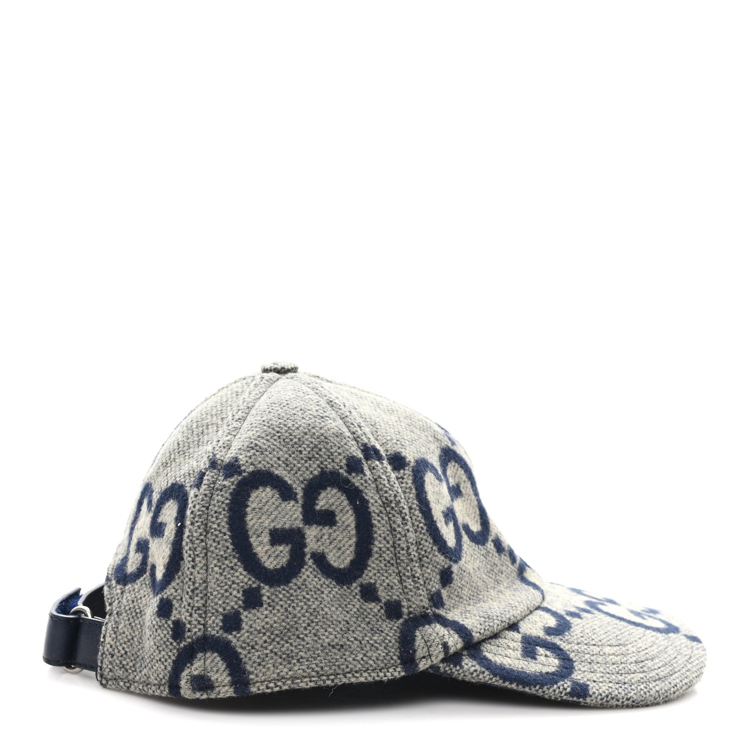 Gucci Wool Monogram Jumbo GG Antonio Baseball Hat M Grey 6 of 10