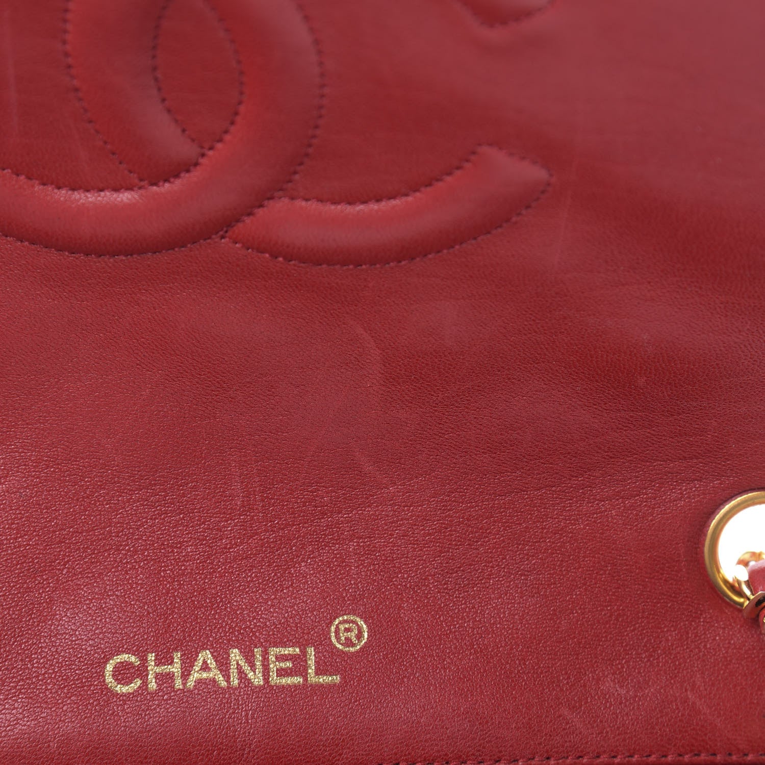 Chanel Lambskin Quilted Small Single Flap Red 14 of 20
