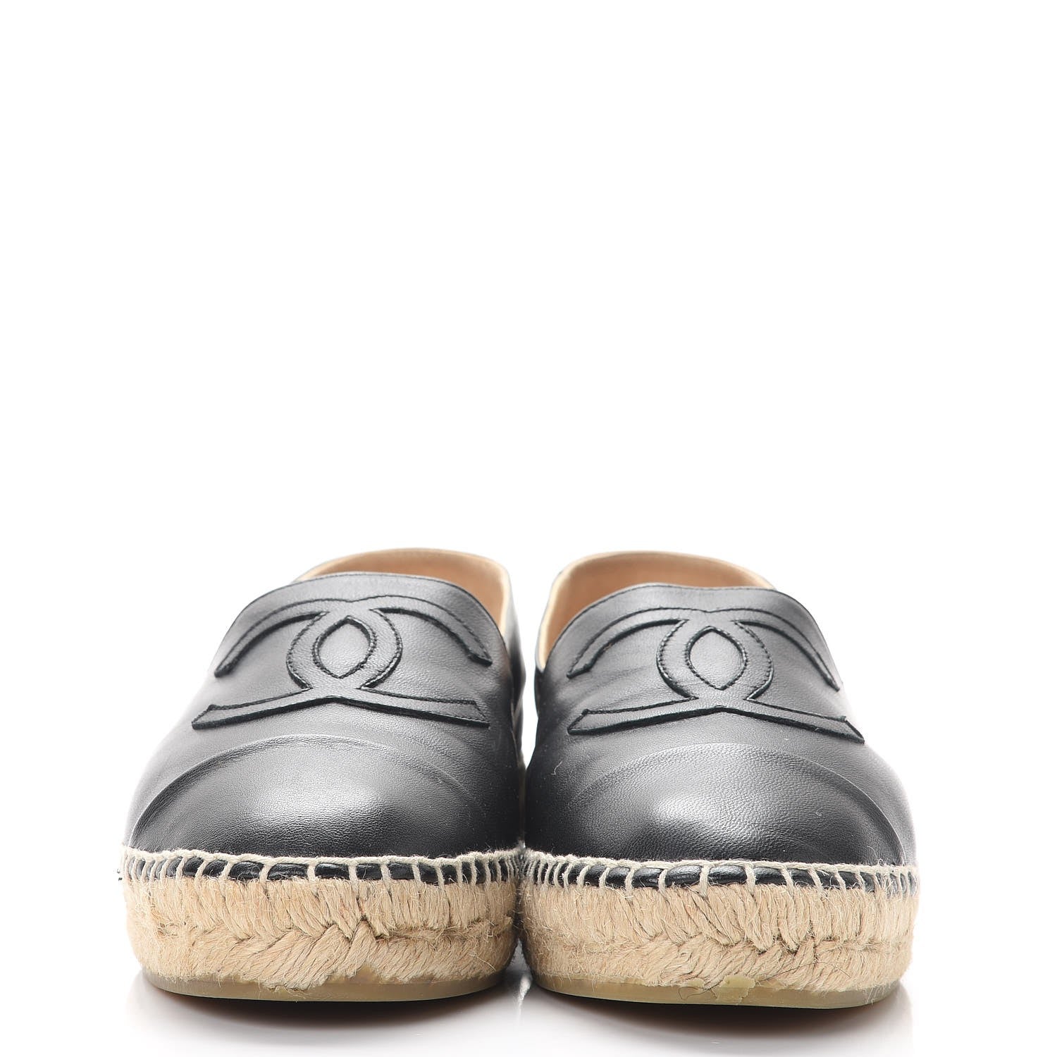 Chanel Lambskin CC Espadrilles 38 Black 2 of 17