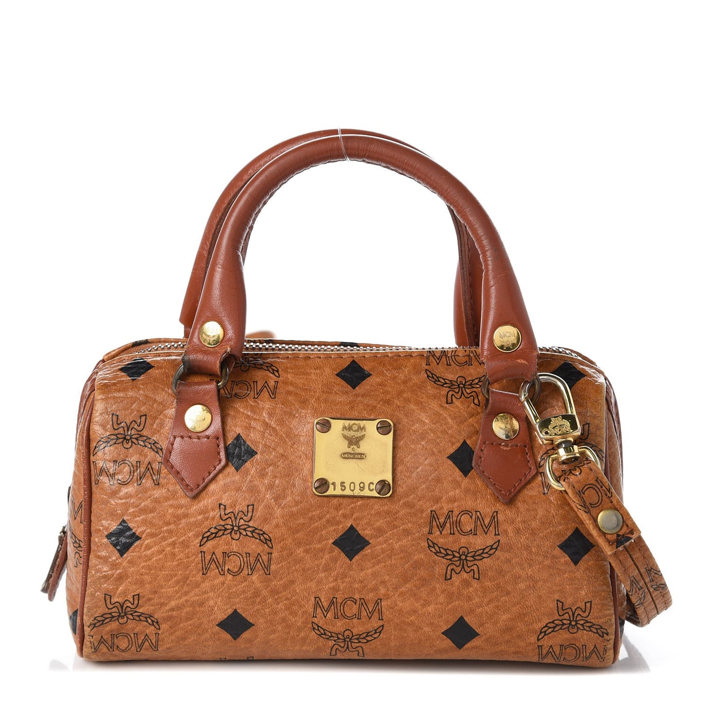 Visetos Mini Boston Bag Cognac