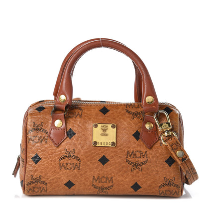 MCM Visetos Mini Boston Bag Cognac 1 of 16