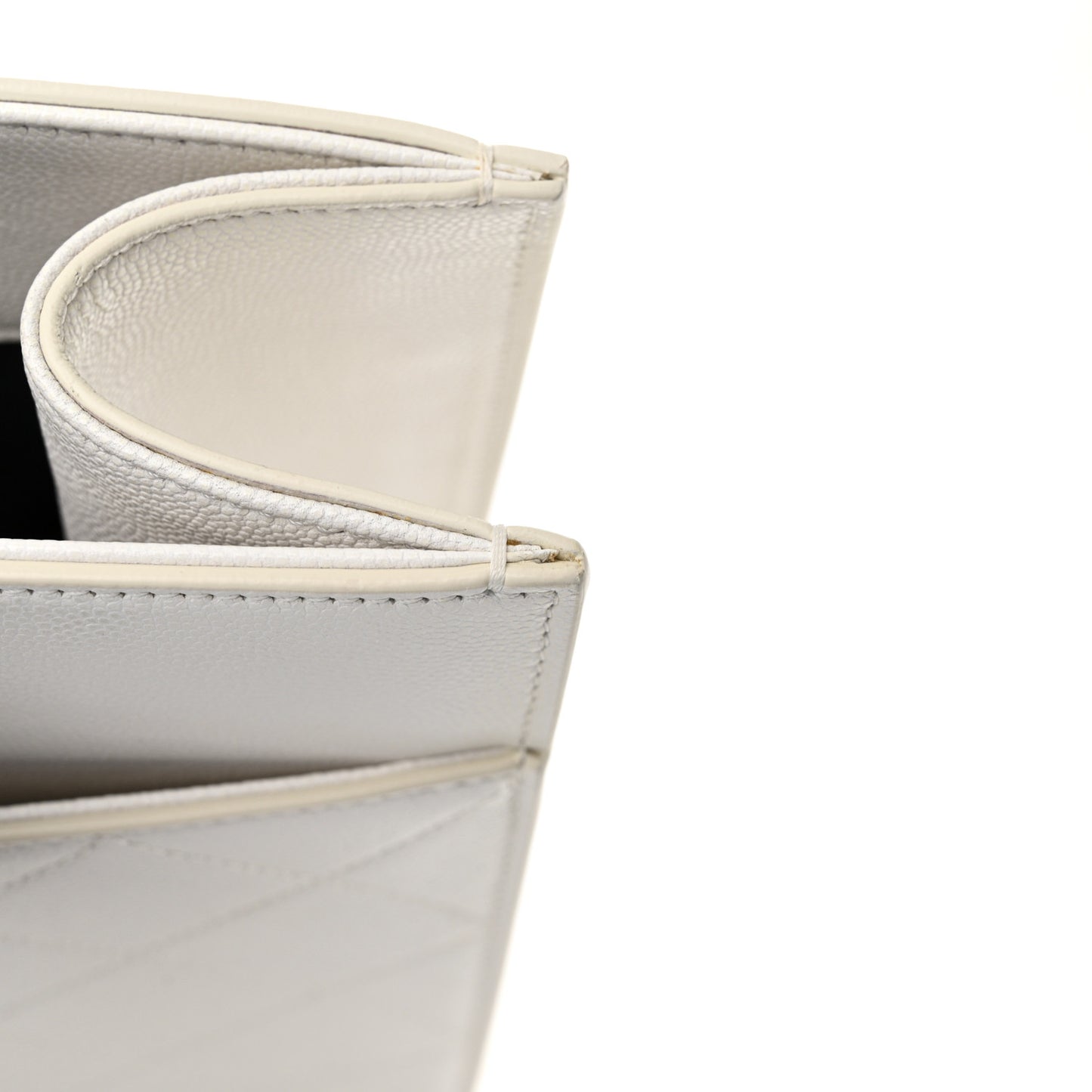 Caviar Quilted My Everything Large Shopping Tote White Black