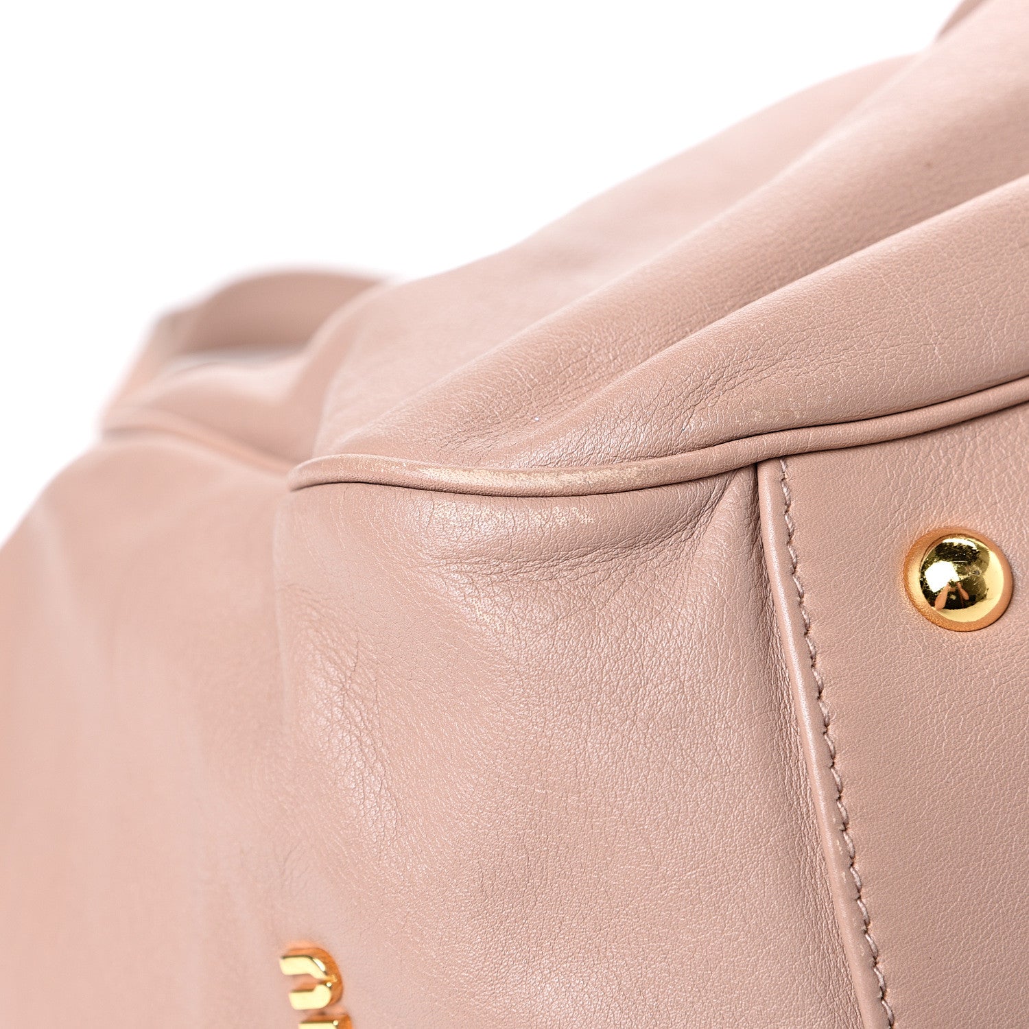 Miu Miu Vitello Lux Gathered Tote Cammeo 8 of 18