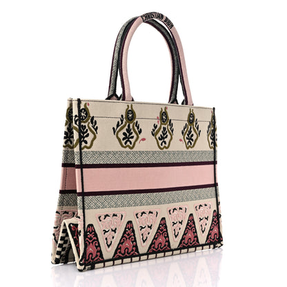 Christian Dior Canvas Embroidered Geometric Medium Book Tote Multicolor 3 of 10