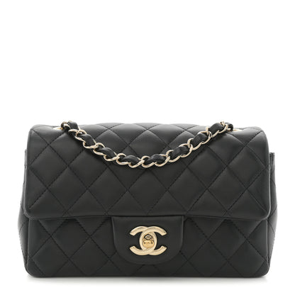 Chanel Lambskin Quilted Mini Rectangular Flap Black 1 of 9
