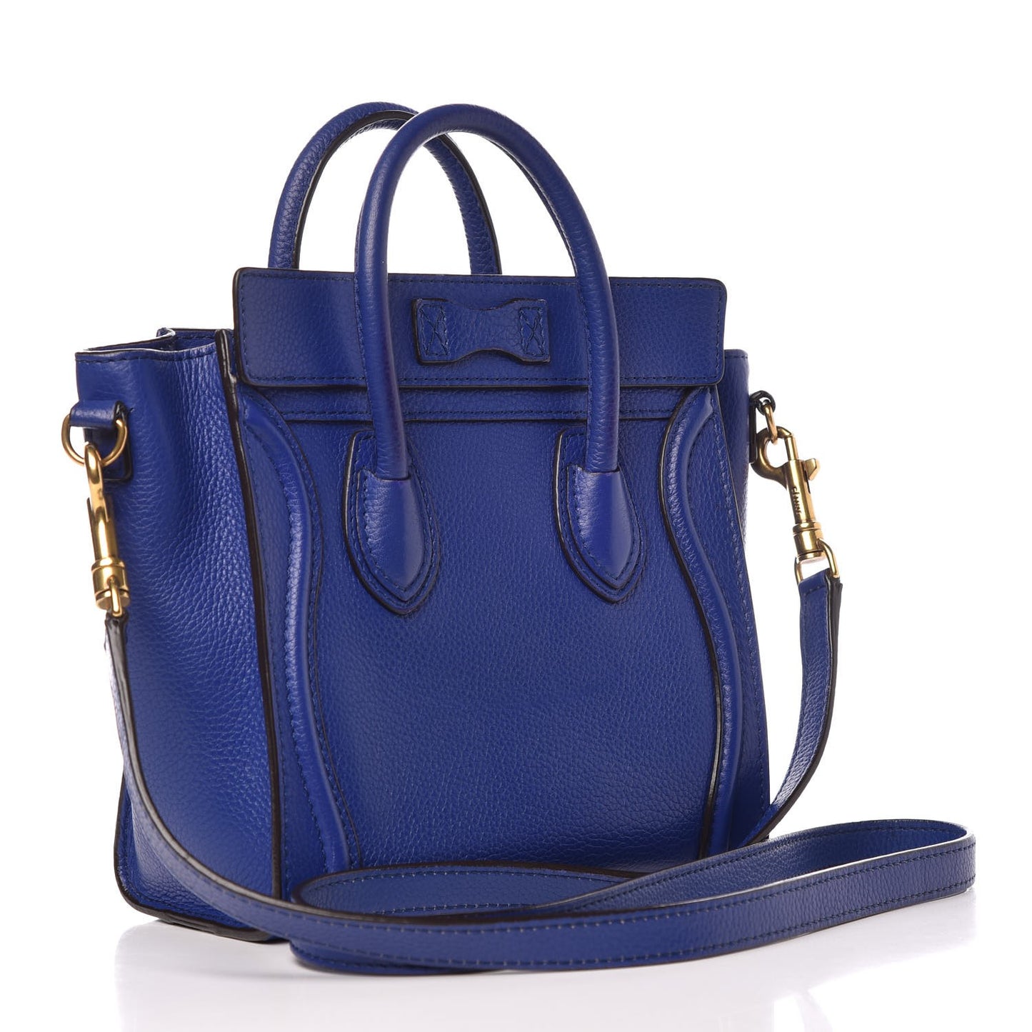 Drummed Calfskin Nano Luggage Indigo