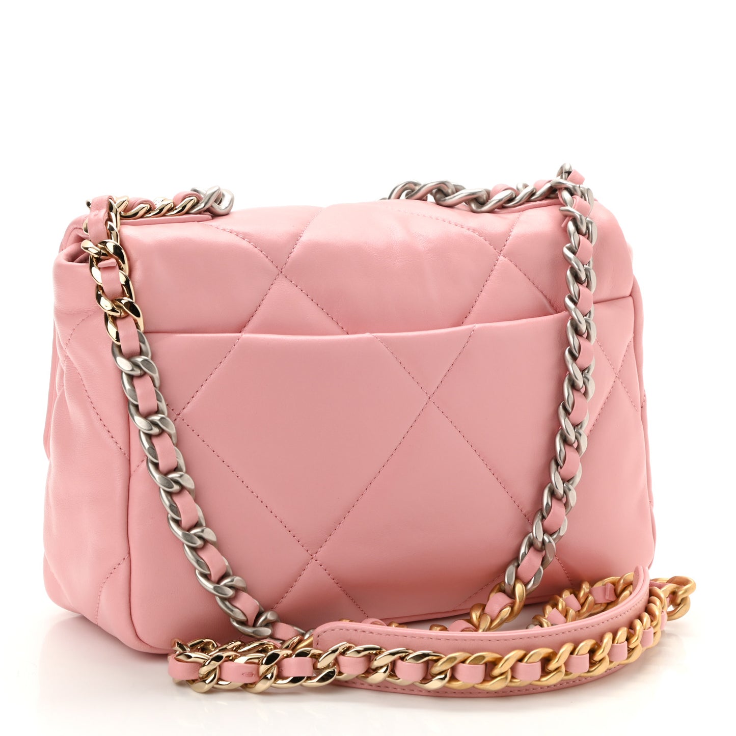 Goatskin Quilted Medium Chanel 19 Flap Light Pink