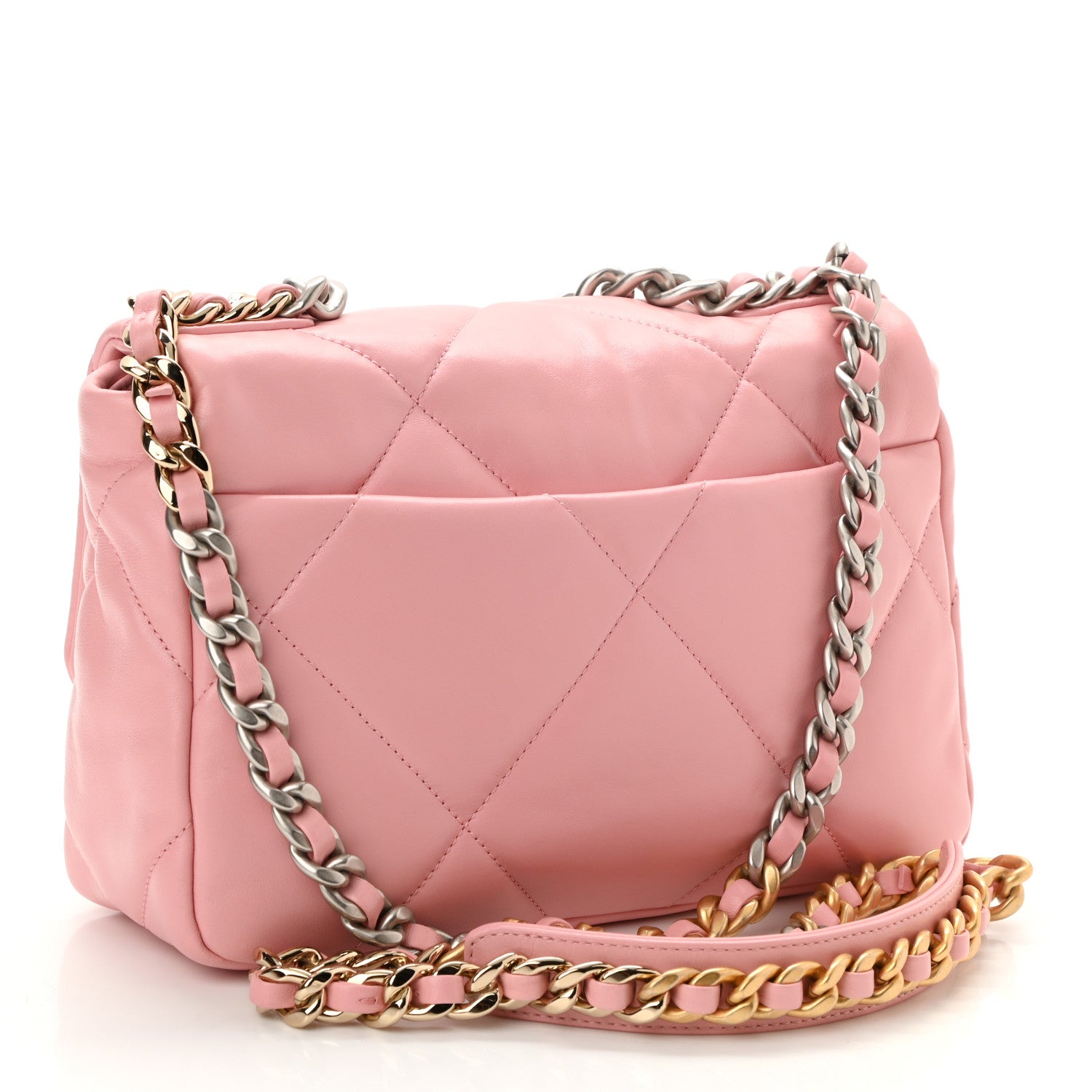 Chanel Goatskin Quilted Medium Chanel 19 Flap Light Pink 3 of 10