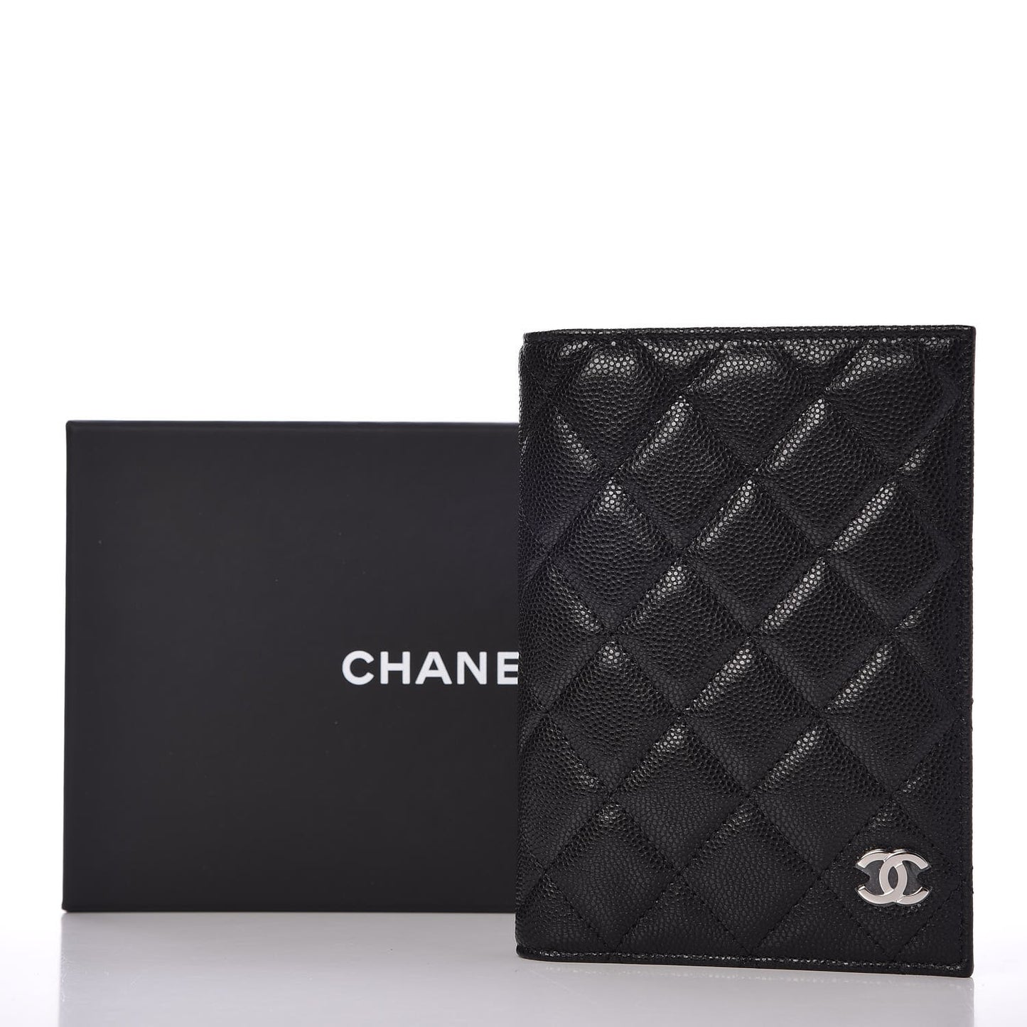 Caviar Quilted Passport Holder Black