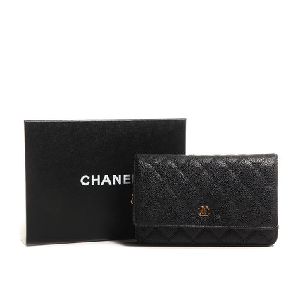 Chanel Caviar Quilted Wallet On Chain WOC Black 9 of 9