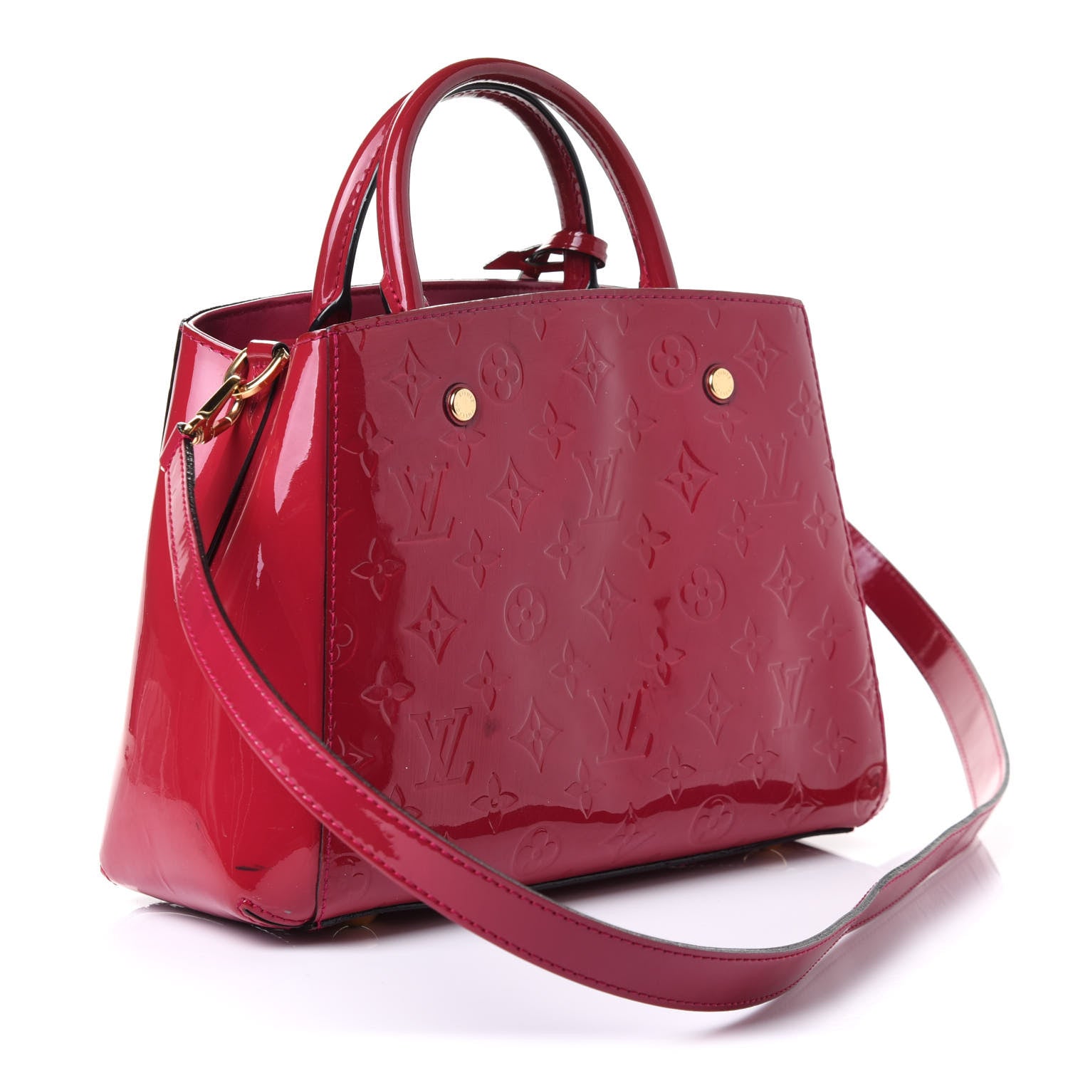 Louis Vuitton Vernis Montaigne BB Magenta 3 of 6