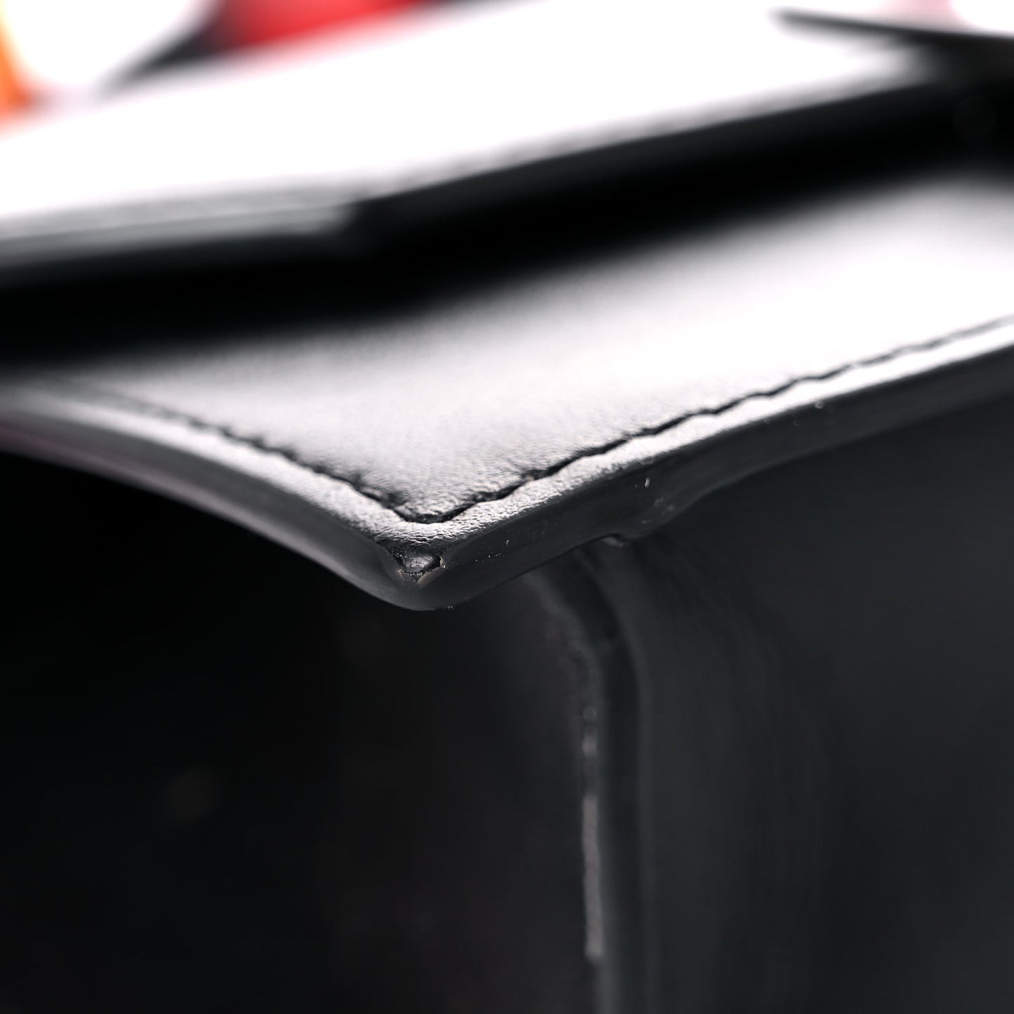 Grained Calfskin Mini Elisa Top Handle Bag Black