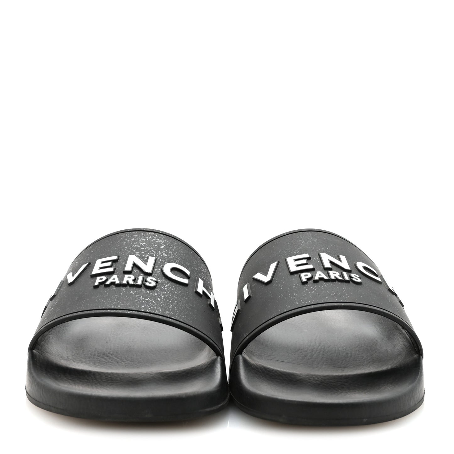 Rubber Logo Pool Slide Sandals 41 Black