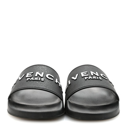 Givenchy Rubber Logo Pool Slide Sandals 41 Black 5 of 16