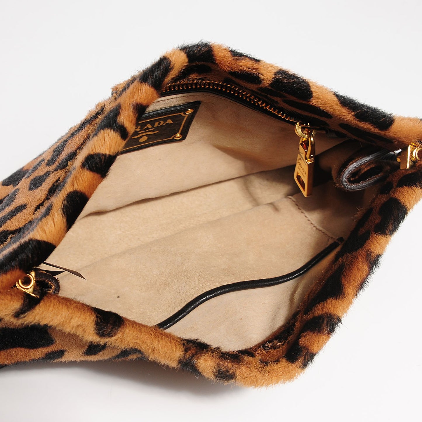 Calf Hair Leopard Print Clutch Miele