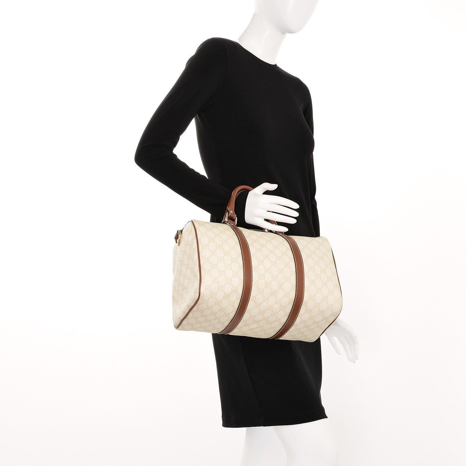 Gucci GG Plus Monogram Web Medium Joy Boston Tan 2 of 10