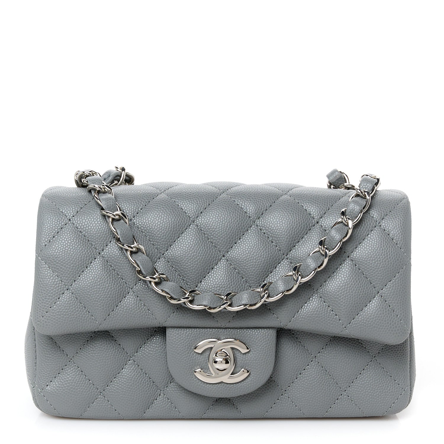 Chanel Caviar Quilted Mini Rectangular Flap Grey 1 of 11