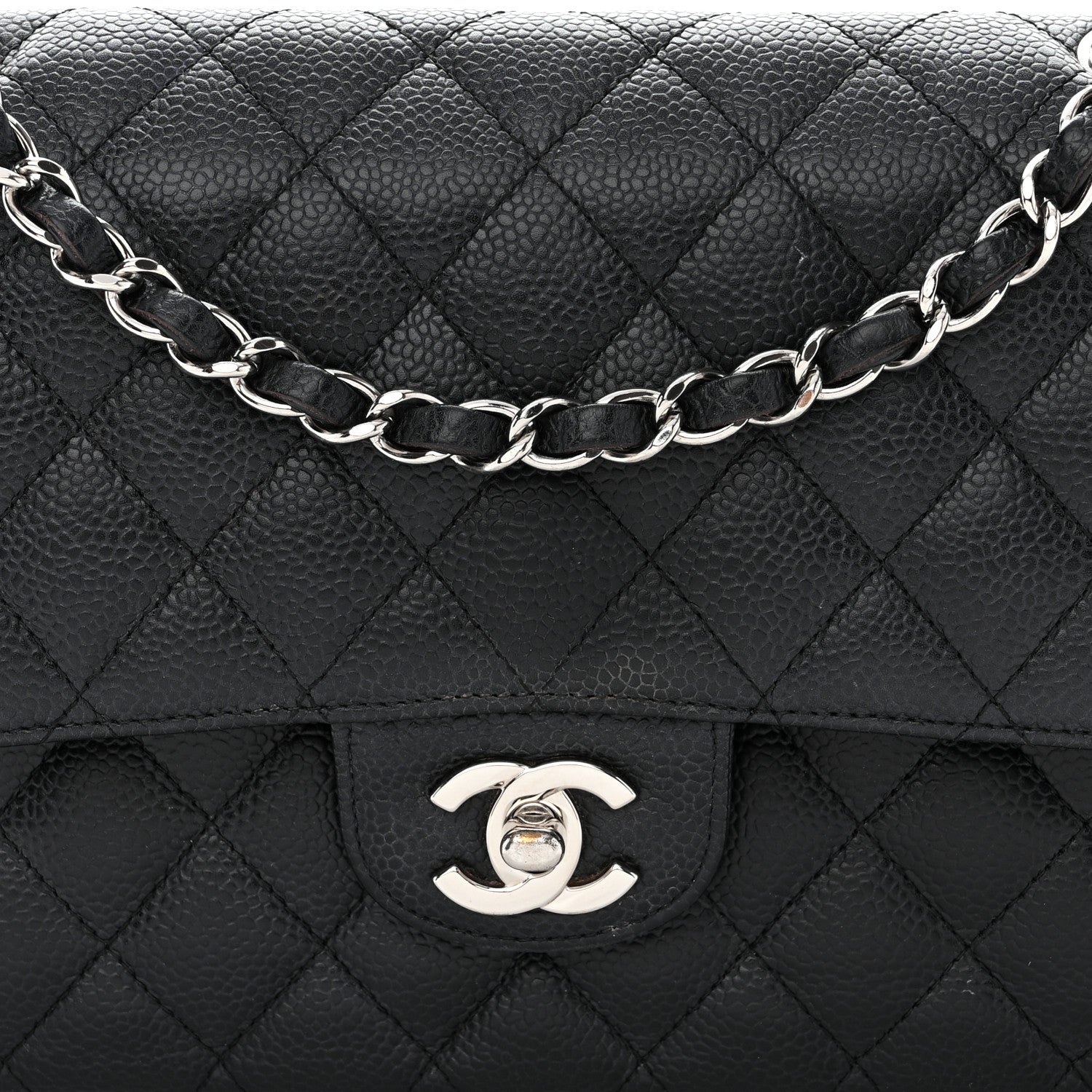 Chanel Caviar Quilted Medium Double Flap Black 8 of 14