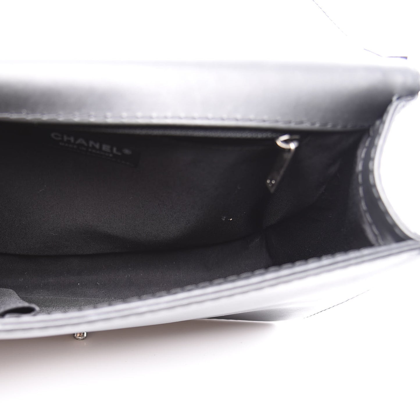 Calfskin Quilted Large Boy Flap Black