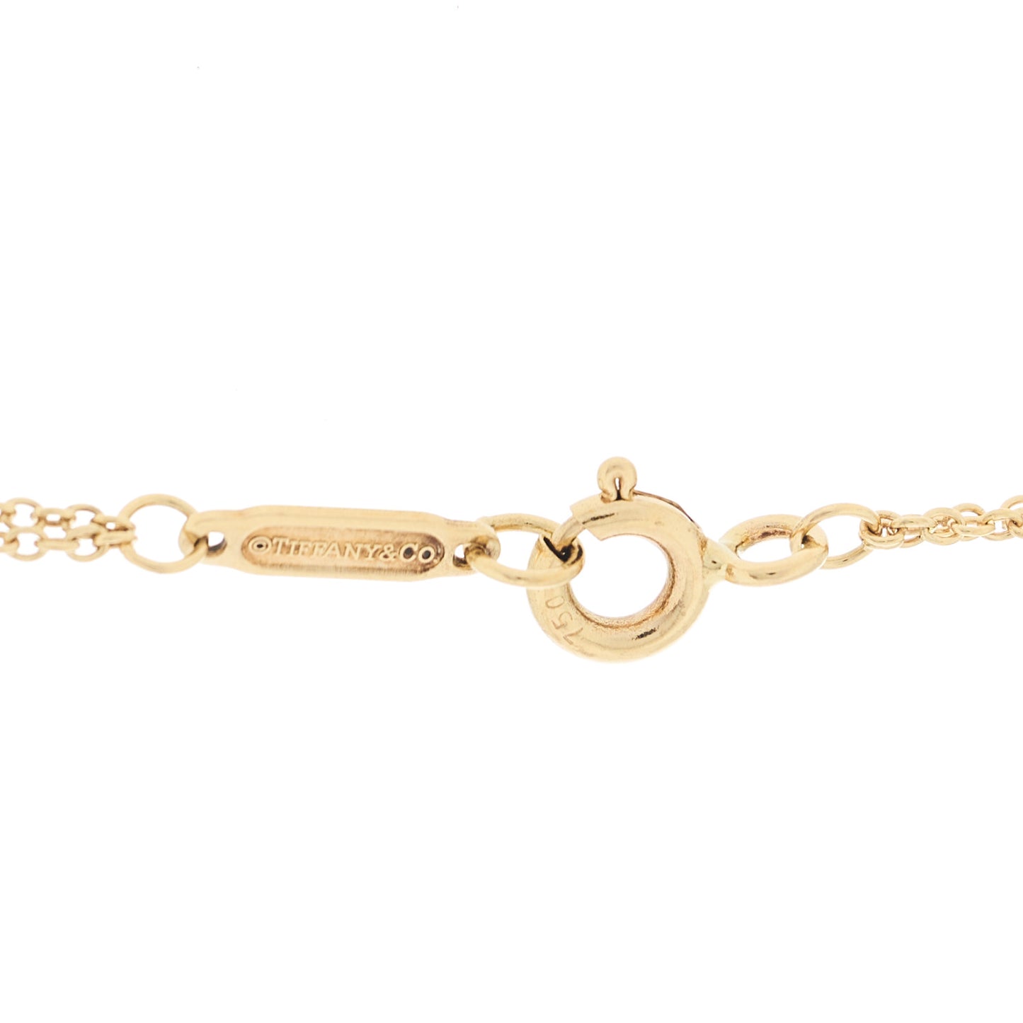 18K Yellow Gold Infinity Double Chain Pendant Necklace