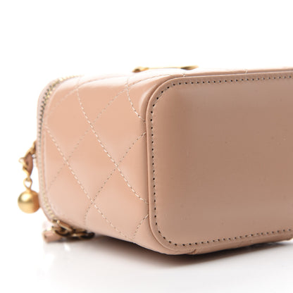 Chanel Calfskin Quilted Mini Perfect Fit Vanity Case With Chain Beige 6 of 11