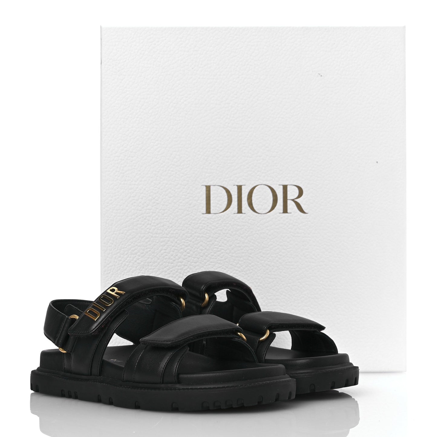 Lambskin Dioract 10mm Sandals 35 Black