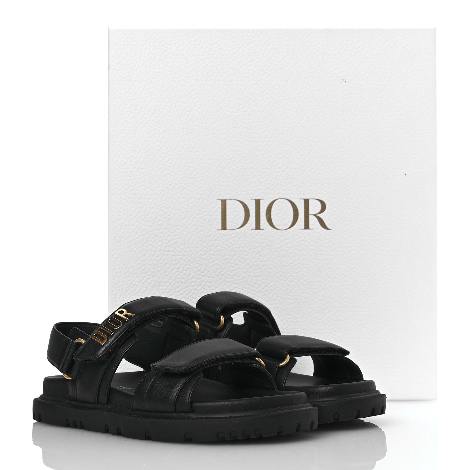 Christian Dior Lambskin Dioract 10mm Sandals 35 Black 12 of 12