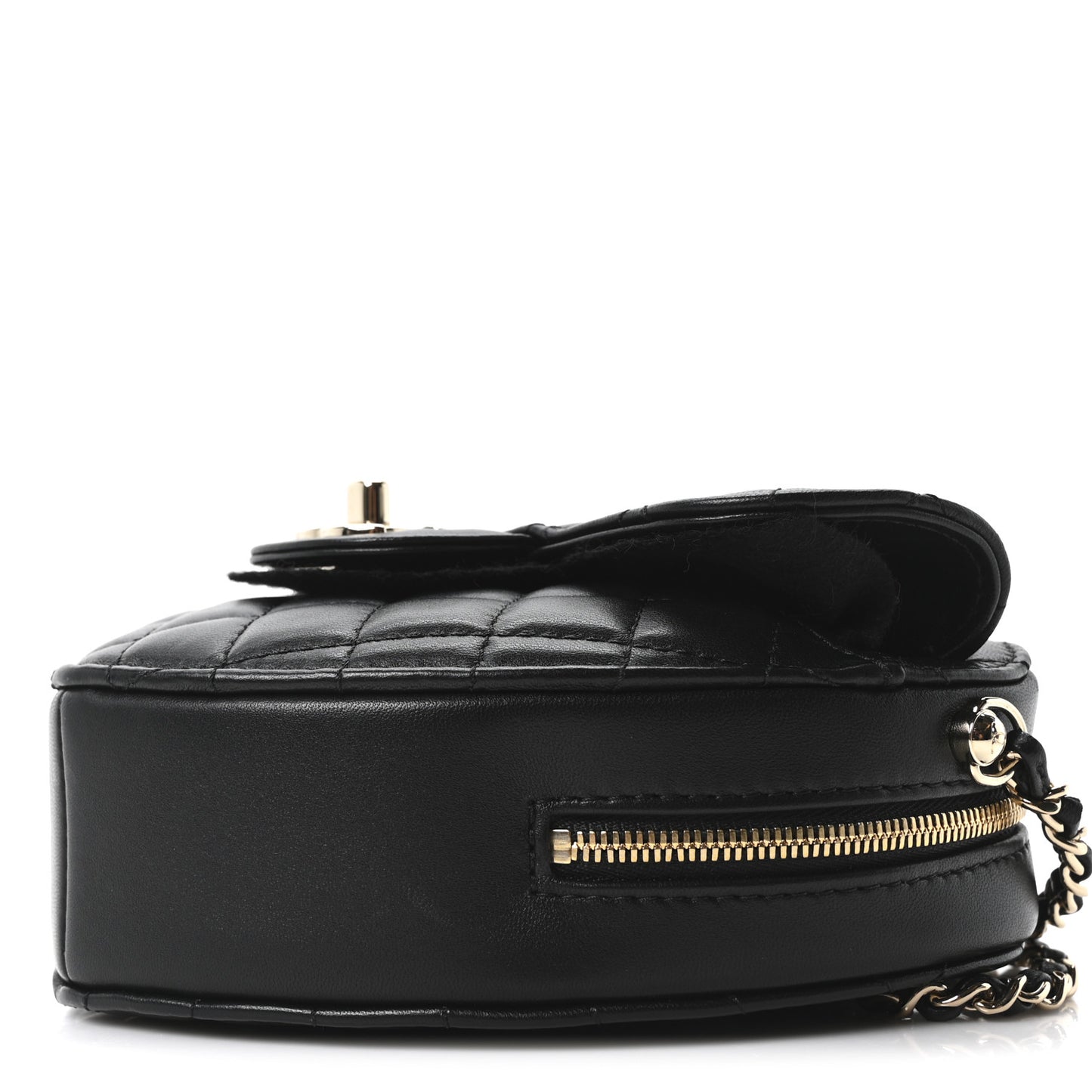 Lambskin Quilted CC In Love Heart Bag Black
