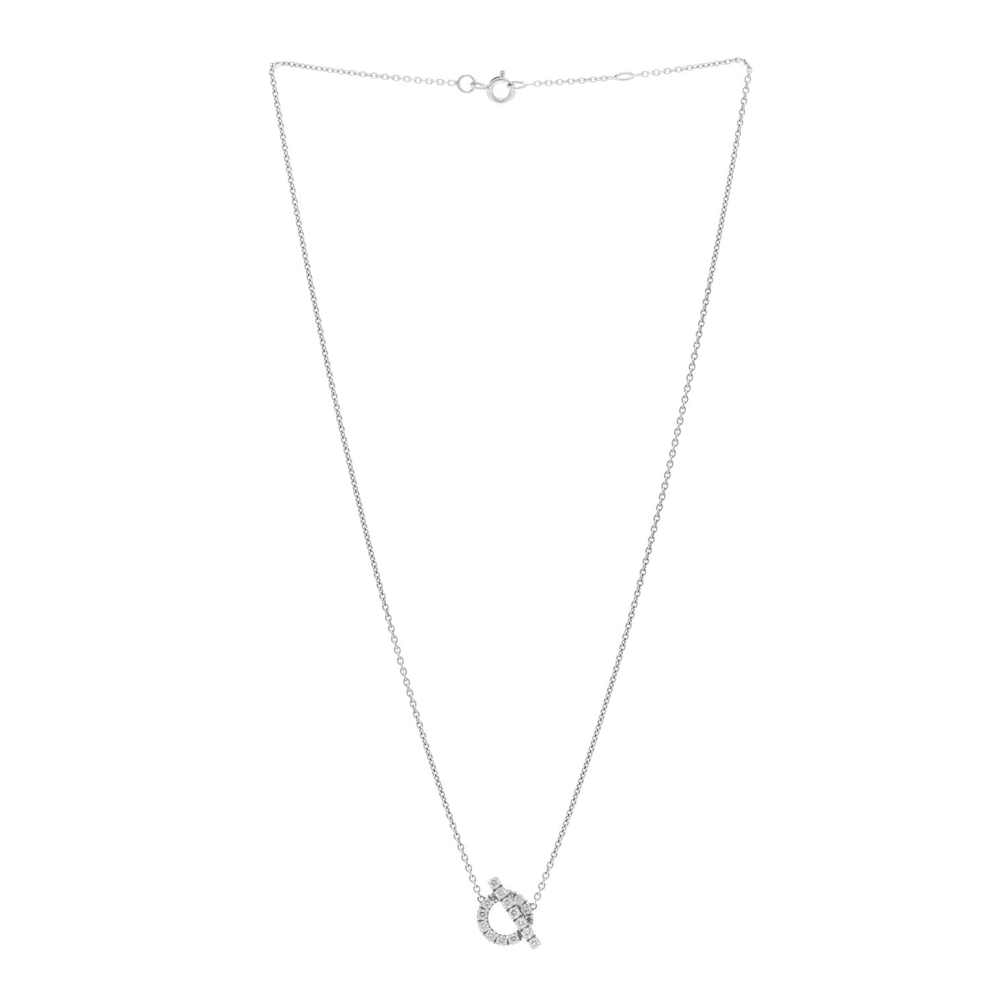 18K White Gold Diamond Finesse Pendant Necklace
