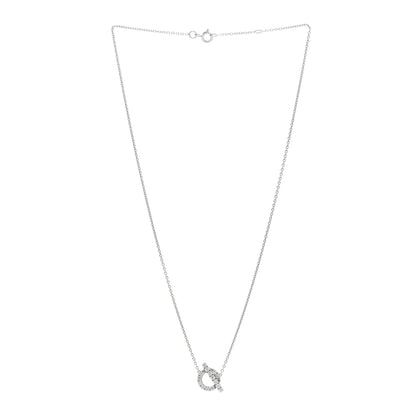 Hermes 18K White Gold Diamond Finesse Pendant Necklace 3 of 5
