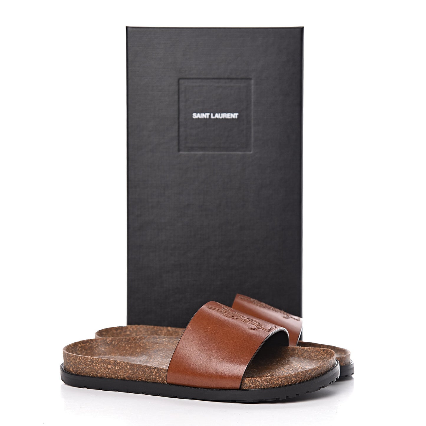 Calfskin Monogram Jimmy Joan Slide Sandals 37 New Papaya