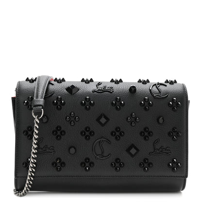 Christian Louboutin Calfskin Spikes Loubinthesky Paloma Clutch Black 1 of 11