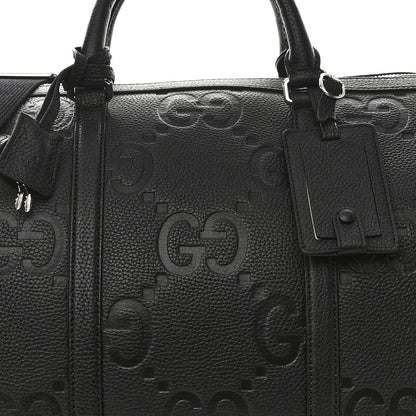 Gucci Piuma Calfskin Jumbo GG Embossed Large Duffle Bag Black 8 of 10