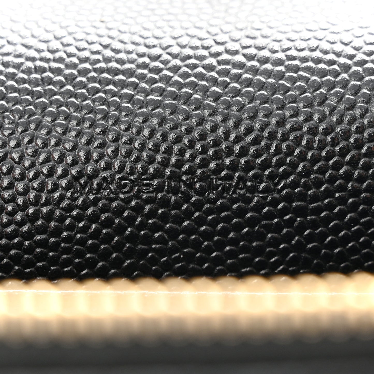 Grain De Poudre Matelasse Chevron Monogram Envelope Chain Wallet Black