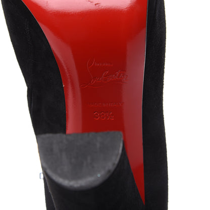 Christian Louboutin Veau Velours Rock and Gold 120 Ankle Booties 38.5 Black 7 of 13
