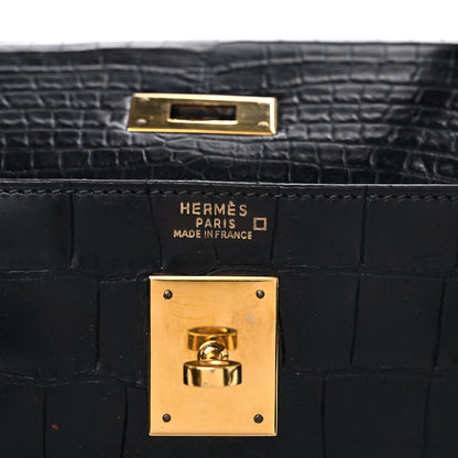 Hermes Matte Alligator Kelly Sellier 32 Black 6 of 25